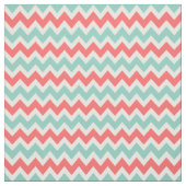 Coral en Aqua Modern Chevron Stof (Swatch)