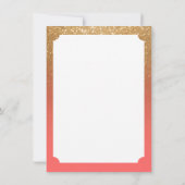 Coral en Gold Glitter - Hartelijk dank Bedankkaart (Achterkant)