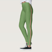 Coral en groene racingstreep leggings (Links)