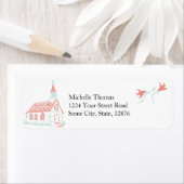 Coral en Mint Chapel Wedding Etiket (Insitu)