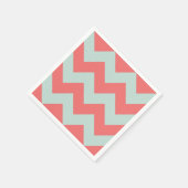 Coral en Mint Green Moderne Chevron Servet (Hoek)