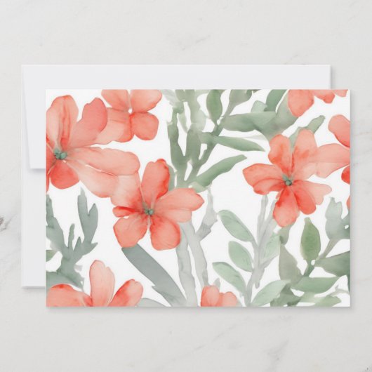 Coral en Salie - Romantische Save the Date Kaart (Achterkant)