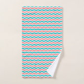 Coral en Teal Chevron Bad Handdoek (Handdoek)