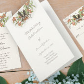 Coral Enchanted Forest TriFold Wedding Programme