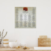 Coral Enchanted Forest zitplaatsindeling 12 Tafels Poster (Keuken)