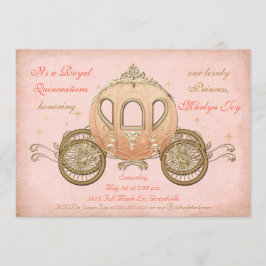 Coral Fairytale Princess Quinceanera Kaart