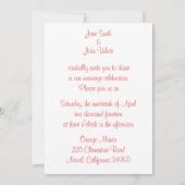 Coral Fancy Weddenschap Kaart (Achterkant)