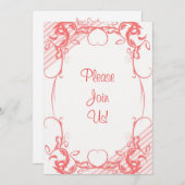 Coral Fancy Weddenschap Kaart (Voorkant / Achterkant)