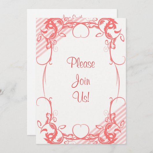 Coral Fancy Weddenschap Kaart (Voorkant / Achterkant)