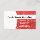 Coral Faux Glitter Professionele Foto Visitekaartje (Achterkant)