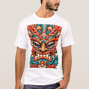 Coral Fire Tiki Masker T-shirt