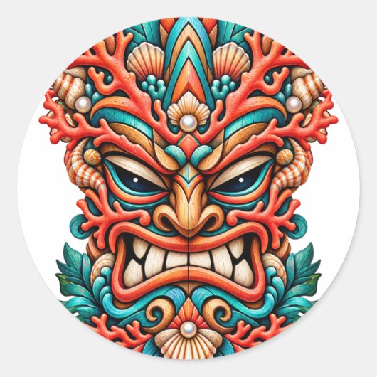 Coral Fire Tiki Sticker (Voorkant)