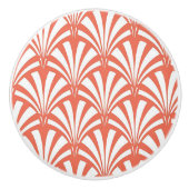 Coral Fizz and White Fans Keramische Knop (Voorkant)