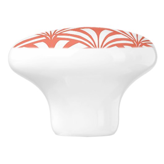 Coral Fizz and White Fans Keramische Knop (Zijkant)