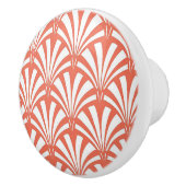 Coral Fizz and White Fans Keramische Knop (Rechts)