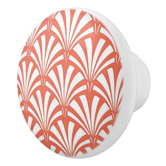 Coral Fizz and White Fans Keramische Knop (Rechts)