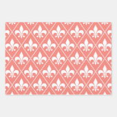 Coral Fleur de Lis Inpakpapier Vel (Voorkant)