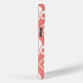 Coral Fleur de Lis met monogram Case-Mate iPhone Case (Achterkant / Rechts)