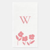 Coral Floral Blooms aangepast monogram Servet (Voorkant)