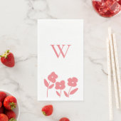 Coral Floral Blooms aangepast monogram Servet (Insitu)