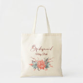 Coral Floral gepersonaliseerde bruidsmeisje Tote Bag (Voorkant)