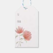 Coral Floral Gift Label
