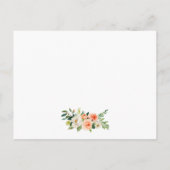 Coral Floral Gold trouwdetails invoegen Kaart (Achterkant)