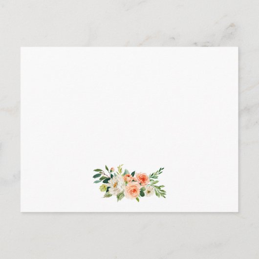 Coral Floral Gold trouwdetails invoegen Kaart (Achterkant)