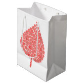 Coral Floral Leaf Design – Boho Botanical Leaf Mad Medium Cadeauzakje (Voorkant Gekanteld)