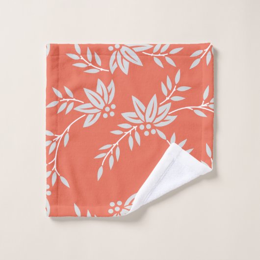 Coral Floral Pattern Bad Handdoek (Wasdoekje)