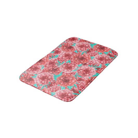 Coral Floral Pattern Badmat (Gekanteld)