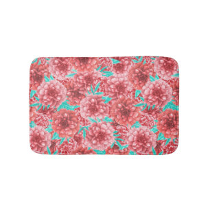 Coral Floral Pattern Badmat