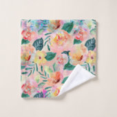 Coral Floral Pattern-handdoekset Bad Handdoek (Wasdoekje)