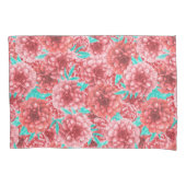 Coral Floral Pattern Kussensloop (Voorkant-Links)