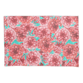 Coral Floral Pattern Kussensloop