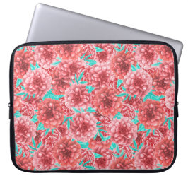 Coral Floral Pattern Laptop Sleeve