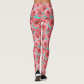 Coral Floral Pattern Leggings (Achterkant)