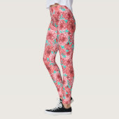 Coral Floral Pattern Leggings (Links)
