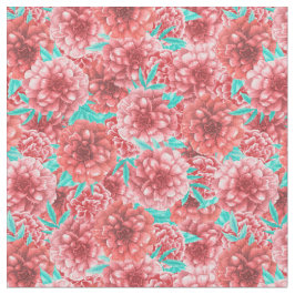 Coral Floral Pattern Stof