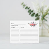 Coral Floral Recept Kaart (Staand voorkant)