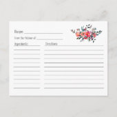 Coral Floral Recept Kaart (Voorkant)