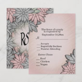 Coral Floral RSVP met menuselectie Kaart (Voorkant / Achterkant)