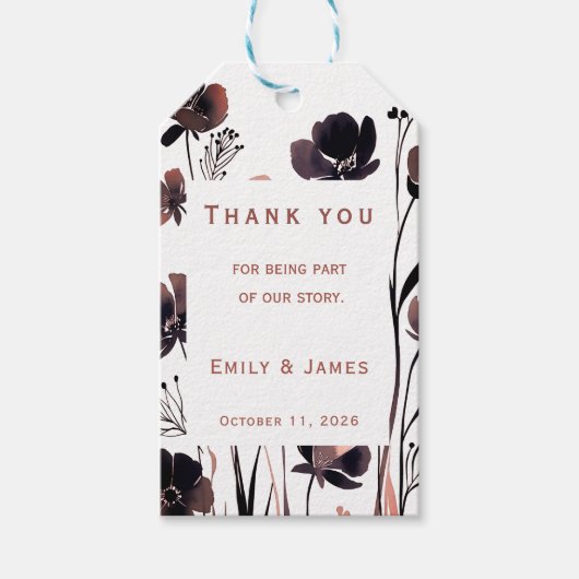 Coral Floral Wedding Cadeaulabel (Voorkant)