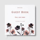 Coral Floral Wedding Gastenboek (Voorkant)