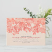 Coral Floral Wedding Invitations Kaart (Staand voorkant)