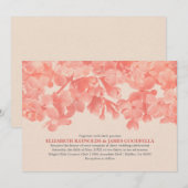 Coral Floral Wedding Invitations Kaart (Voorkant / Achterkant)