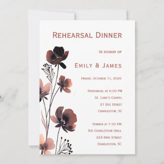 Coral Floral Wedding Kaart