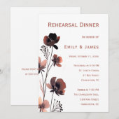 Coral Floral Wedding Kaart (Voorkant / Achterkant)
