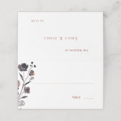 Coral Floral Wedding Plaatskaartje (Buitenkant ongevouwen)