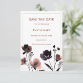 Coral Floral Wedding Save The Date (Staand voorkant)